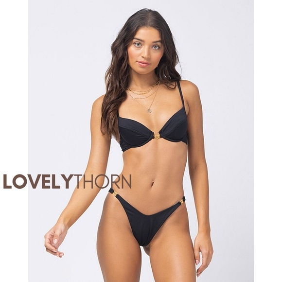L*SPACE // <3 charm stardust demi bikini top ziggy bitsy high leg bikini set - Picture 1 of 8